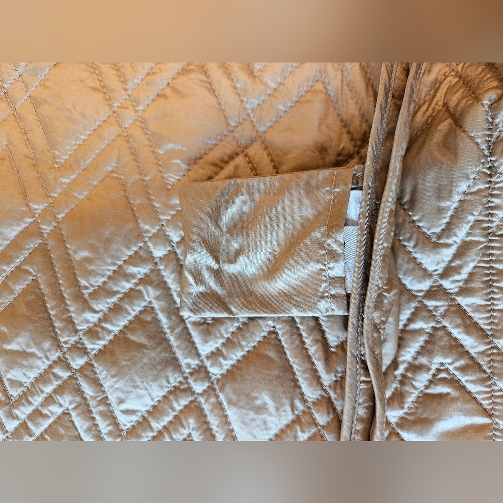 Women's Long Beige Winter Quilted Coat, Snover, NWT, Small - Picture 8 of 15